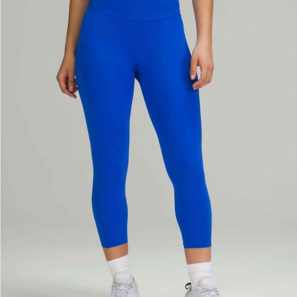 Lululemon Base Pace High Rise Crop 23” Blazer Blue Tone BLBT Size 4